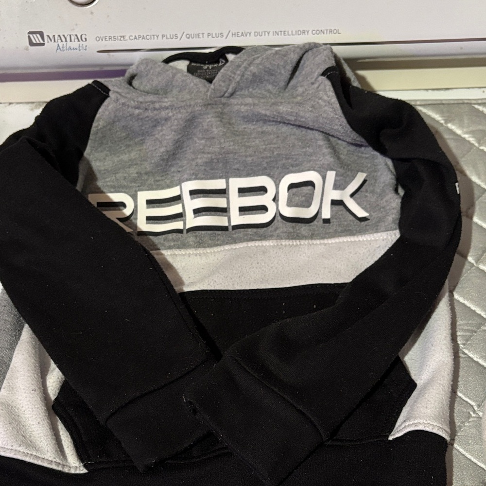 Reebok Kids Grey and Black Hooded Sweatshirt Set